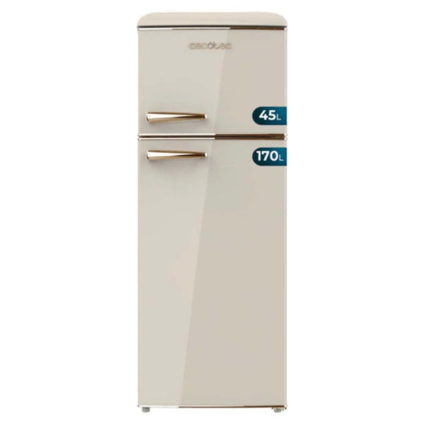 Cecotec Bolero CoolMarket 2D Origin 215 Beige Frigorífico 2 Puertas con Diseño Moderno y Eficiencia Energética